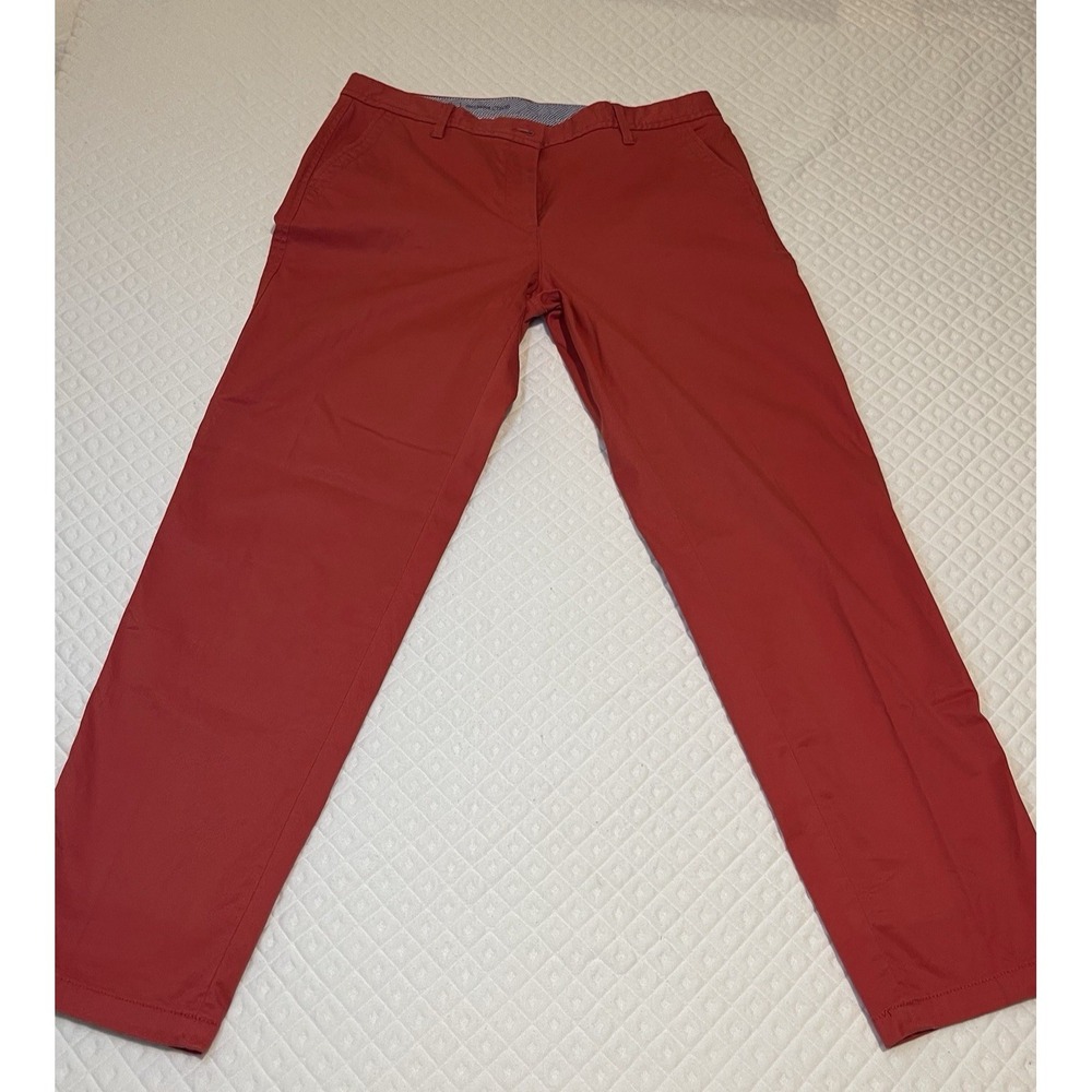 Talbots Pants Women's 8 Coral Classic Preppy Chino Mid Rise Clean Girl Stretch